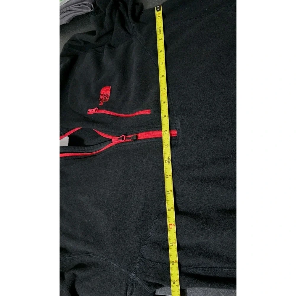 The North Face‎ Men Sz L Black 1/2 Zip Fleece Gridlock Pullover Polartec Black
